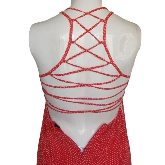 LULU'S Good Deeds Dress, XS, Red/White Polka dots, Strappy open back, Mini - Picture 7 of 14